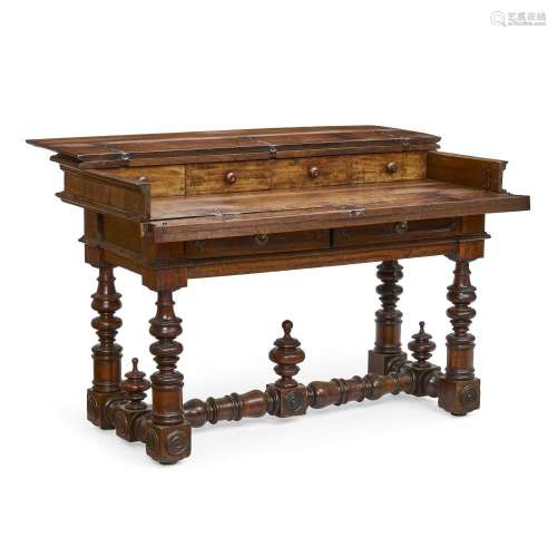 A BAROQUE WALNUT WORK TABLE18th century and later