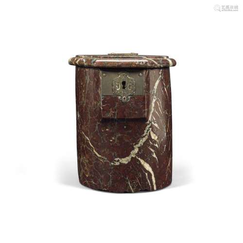 AN ITALIAN MARBLE LOCK BOXLate 17th century