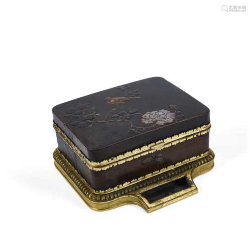 A LOUIS XVI STYLE GILT BRONZE MOUNTED JAPANESE LACQUERED MAT...
