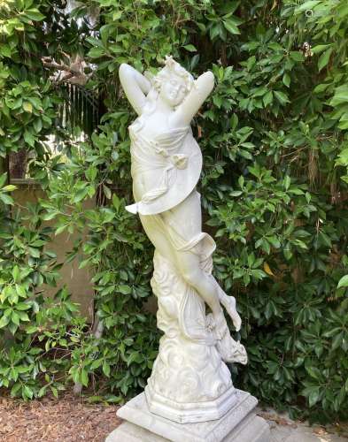 AN ITALIAN CARVED MARBLE FIGURE OF NIGHTCeasare Lapini, Ital...