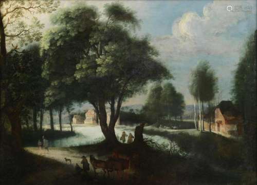 After Adriaen van Stalbemt, 18th Century A river landscape w...