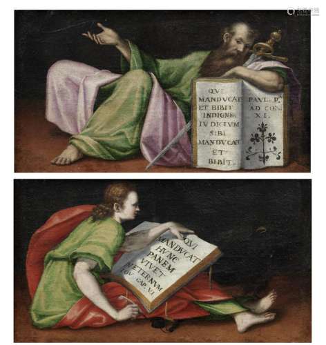 Italian School, 17th Century Saint Paul reclining; and Saint...
