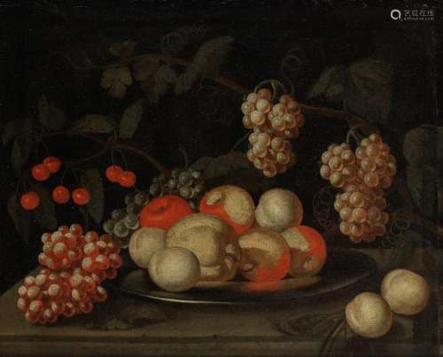 Neapolitan School, 17th Century Quince, grapes, peaches and ...