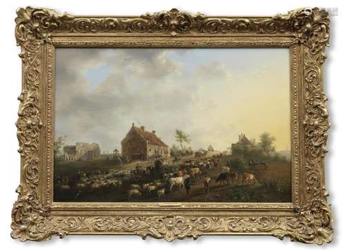 Jean-Baptiste de Roy (Brussels 1759-1839) Sheep and cattle b...