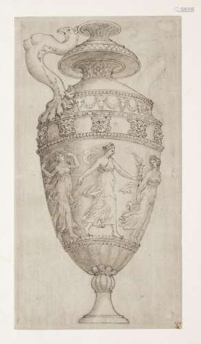 Italian School, circa 1600 Design for a vase, after Polidoro...