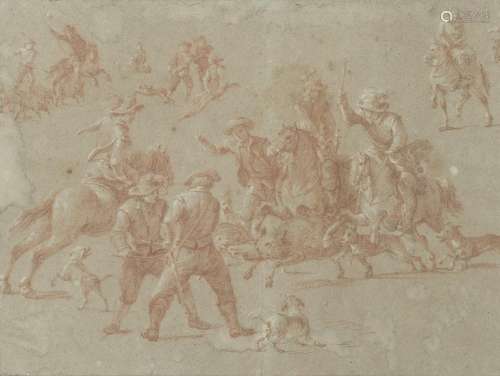 Dutch School, 18th Century Study of a battle scene