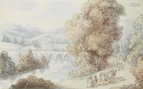 Thomas Rowlandson (London 1756-1827) Polson Bridge near Laun...