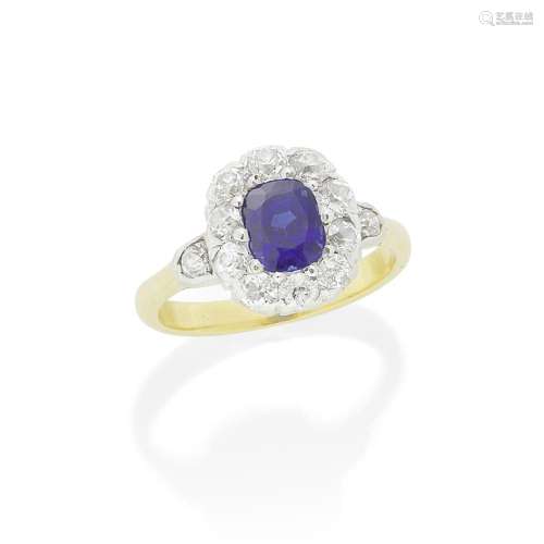 SAPPHIRE AND DIAMOND RING