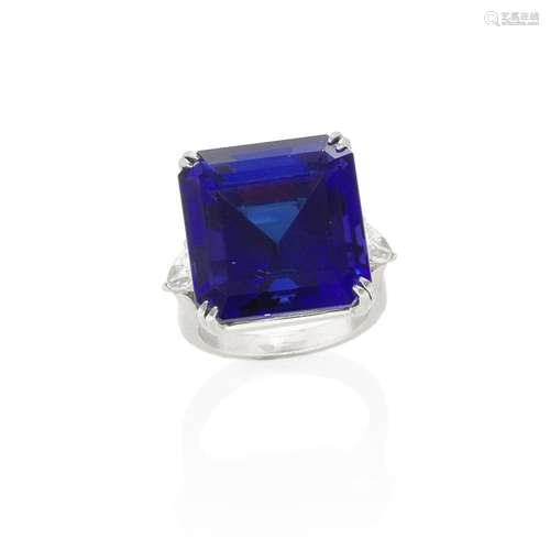 TANZANITE AND DIAMOND DRESS RING