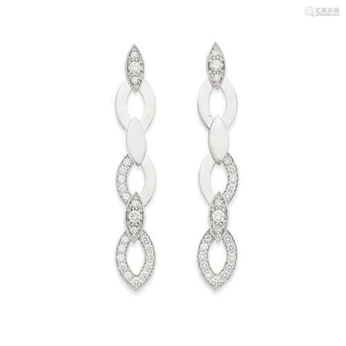 CARTIER: DIAMOND-SET 'DIADEA' EARRINGS, CIRCA 2000