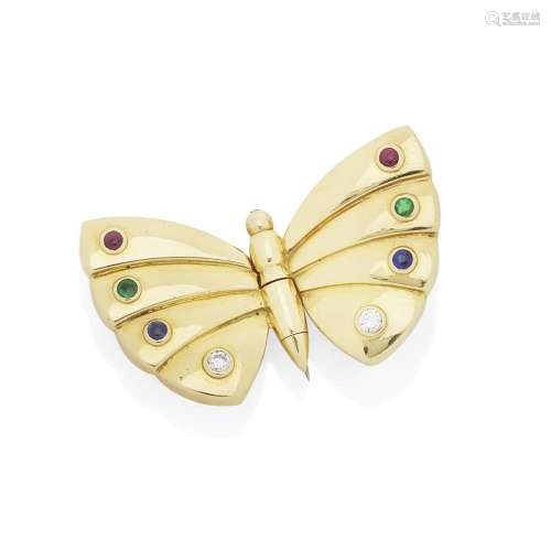 GEM-SET BUTTERFLY BROOCH