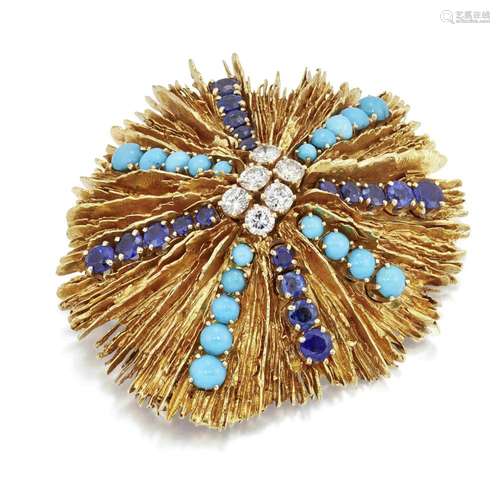 DAVID WEBB: GEM-SET BROOCH, CIRCA 1965