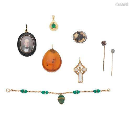 COLLECTION OF GEM-SET JEWELLERY, (8)