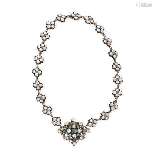 【Y】NEO-RENAISSANCE AUSTRO-HUNGARIAN EMERALD AND MOTHER-OF-PE...