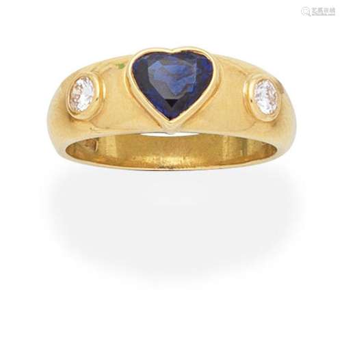 JOHN DONALD SAPPHIRE AND DIAMOND RING