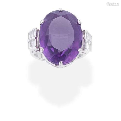 AMETHYST AND DIAMOND DRESS RING