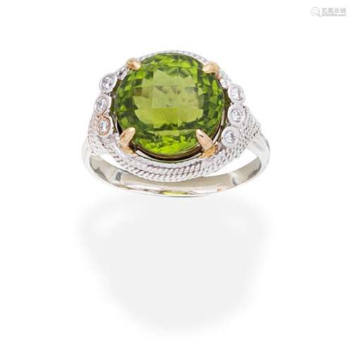 PERIDOT AND DIAMOND RING