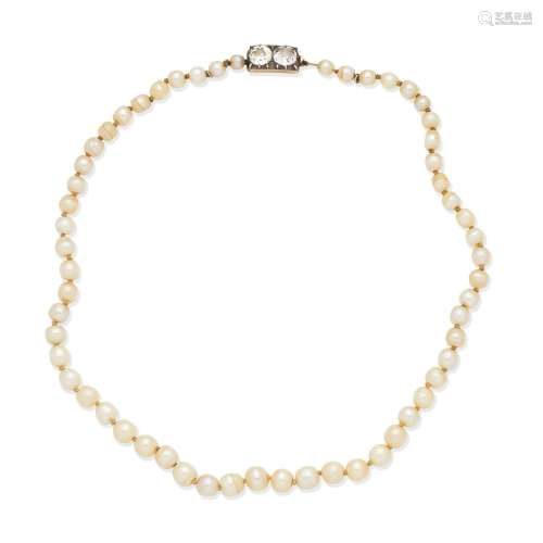 PEARL NECKLACE WITH DIAMOND CLASP