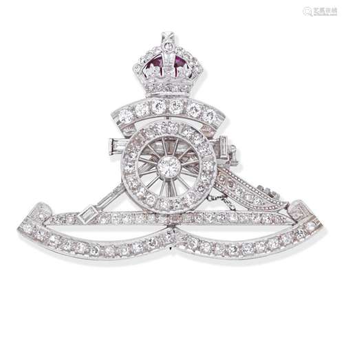 【*】DIAMOND-SET SOUTH AFRICAN ROYAL ARTILLERY REGIMENTAL BROO...