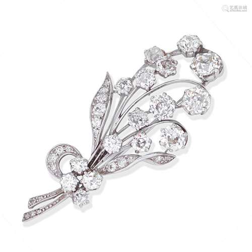 DIAMOND SPRAY BROOCH,