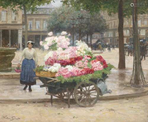Victor-Gabriel Gilbert (French, 1847-1935) The flower seller...