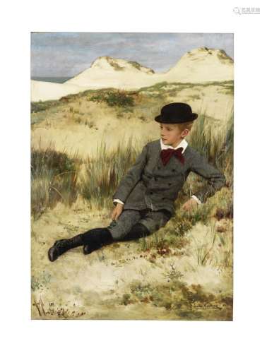 Jan Frans Verhas (Belgian, 1834-1896) On the dunes