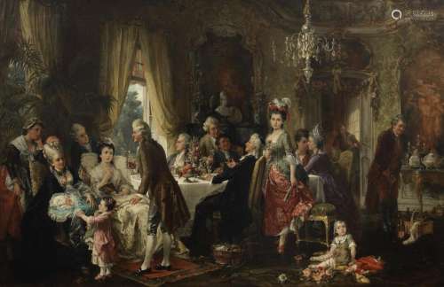 Carl Herpfer (German, 1836-1897) The christening party