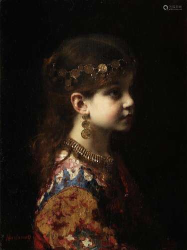 Alexei Alexeevich Harlamoff (Russian, 1840-1925) Gypsy girl