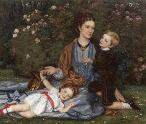 Arthur Hughes (British, 1832-1915) Portrait of Mrs Waring Fi...