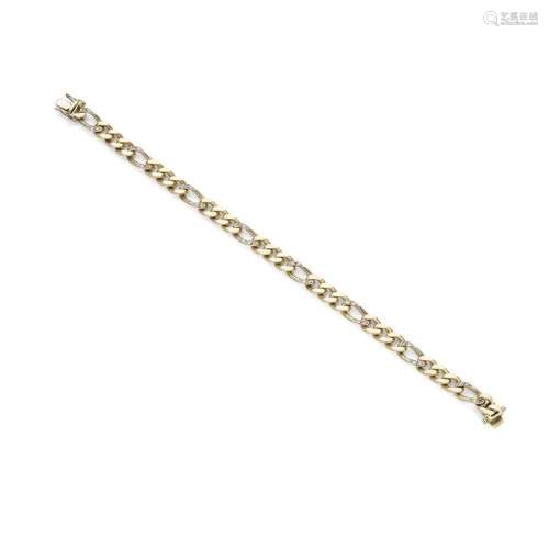 A diamond Figaro-link bracelet