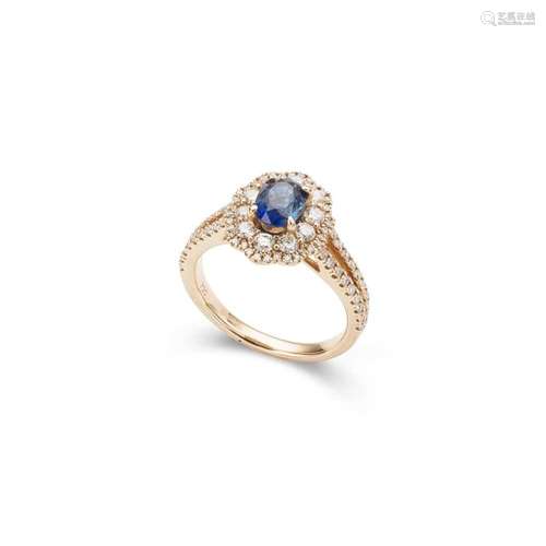 A sapphire and diamond ring