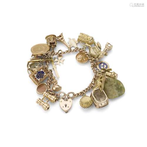 A 9ct gold charm bracelet