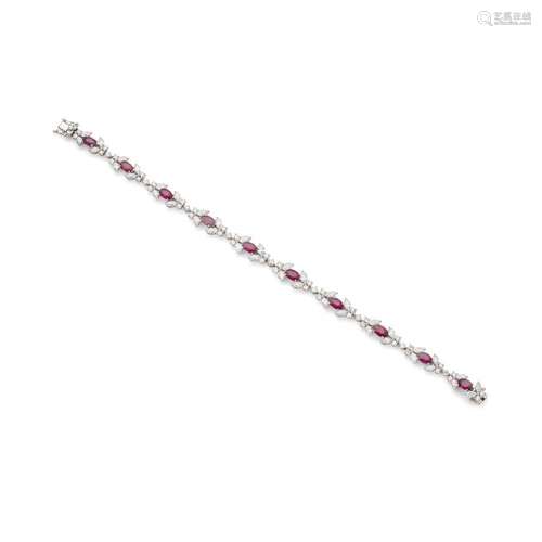 A ruby and diamond bracelet