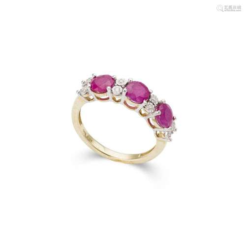 A ruby and diamond ring