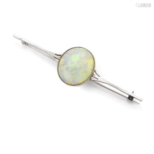 A large opal bar brooch