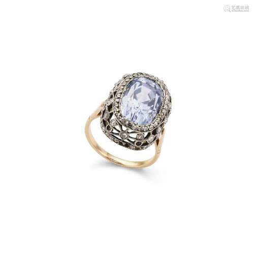 A sapphire and diamond ring