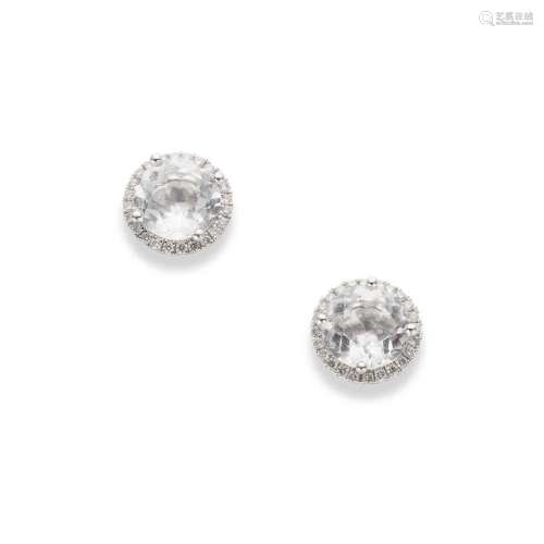 Kiki McDonough: A pair of white topaz earrings
