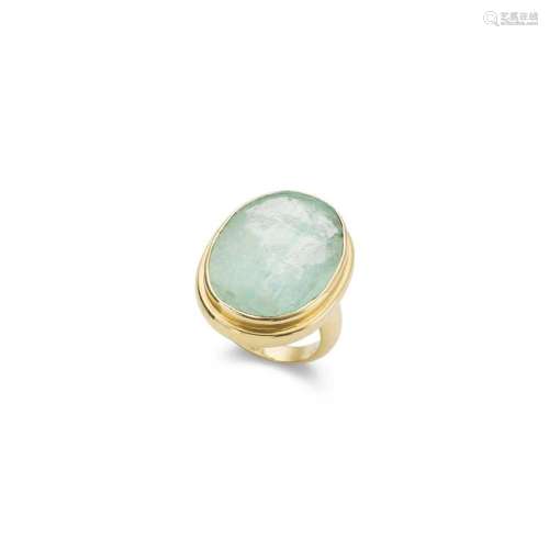 A green beryl cocktail ring