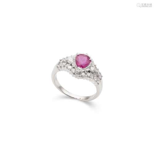 A ruby and diamond ring