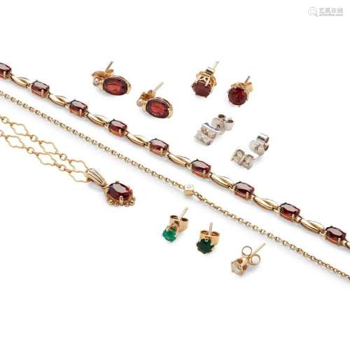 A collection of gem-set jewellery