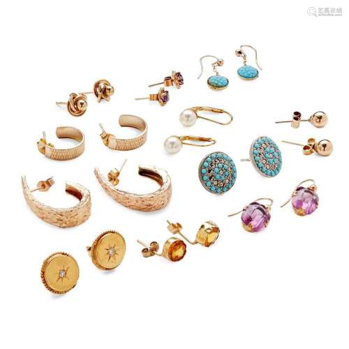 A collection of earrings