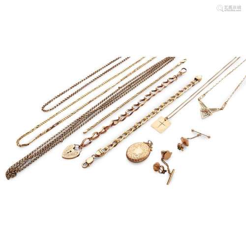 A collection of gold and gem-set jewellery