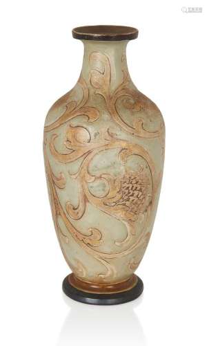Martin Brothers, <br />
 <br />
 Scrolling foliate vase, Aug...