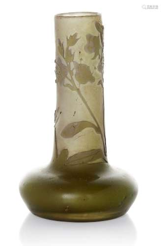 Galle, <br />
 <br />
 Green glass bottle vase, 1905-1908, <...