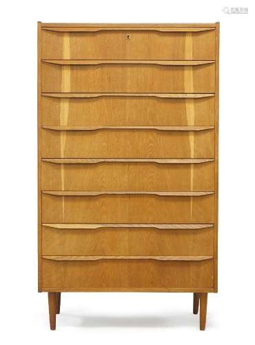 Designer Unknown, <br />
 <br />
 Danish tall chest of drawe...