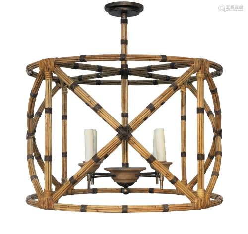 Designer Unknown, <br />
 <br />
 Bamboo ceiling light, circ...