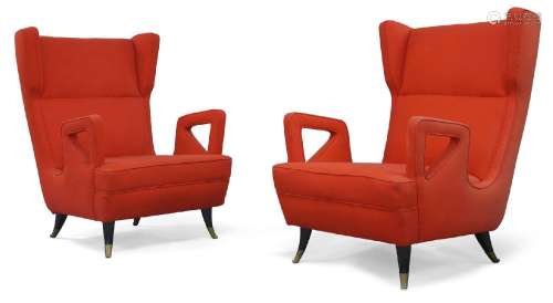 Designer Unknown, <br />
 <br />
 Pair of Italian wingback a...