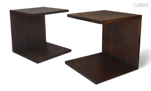 Designer Unknown, <br />
 Pair of modern bedside tables, lat...