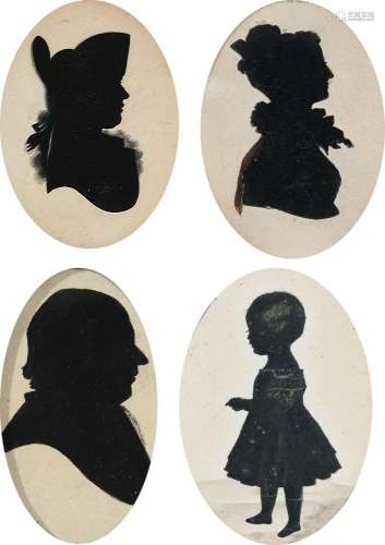 Circle of John Miers Silhouette of a gentleman, wearing a co...