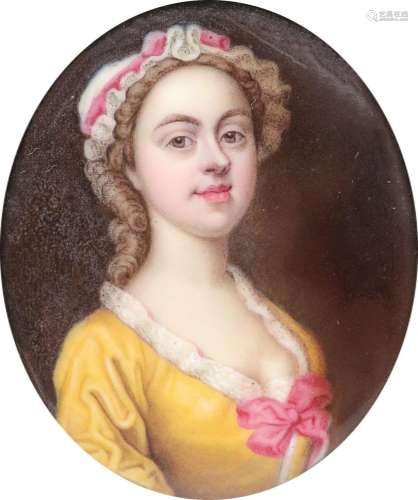Manner of Abraham Seaman Portrait miniature of a young lady ...